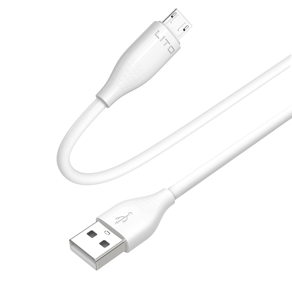 Lito Data Cable LD03V USB na Micro-USB Rychlé nabíjení 2.4A 1m Bílá - náhled 1