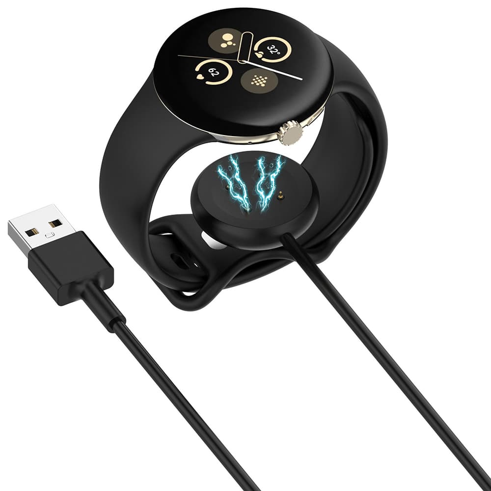 Techsuit SmartWatch bezdrátový nabíjecí kabel pro Google Pixel Watch 3 2 Fitbit Ace LTE USB černá - náhled 1