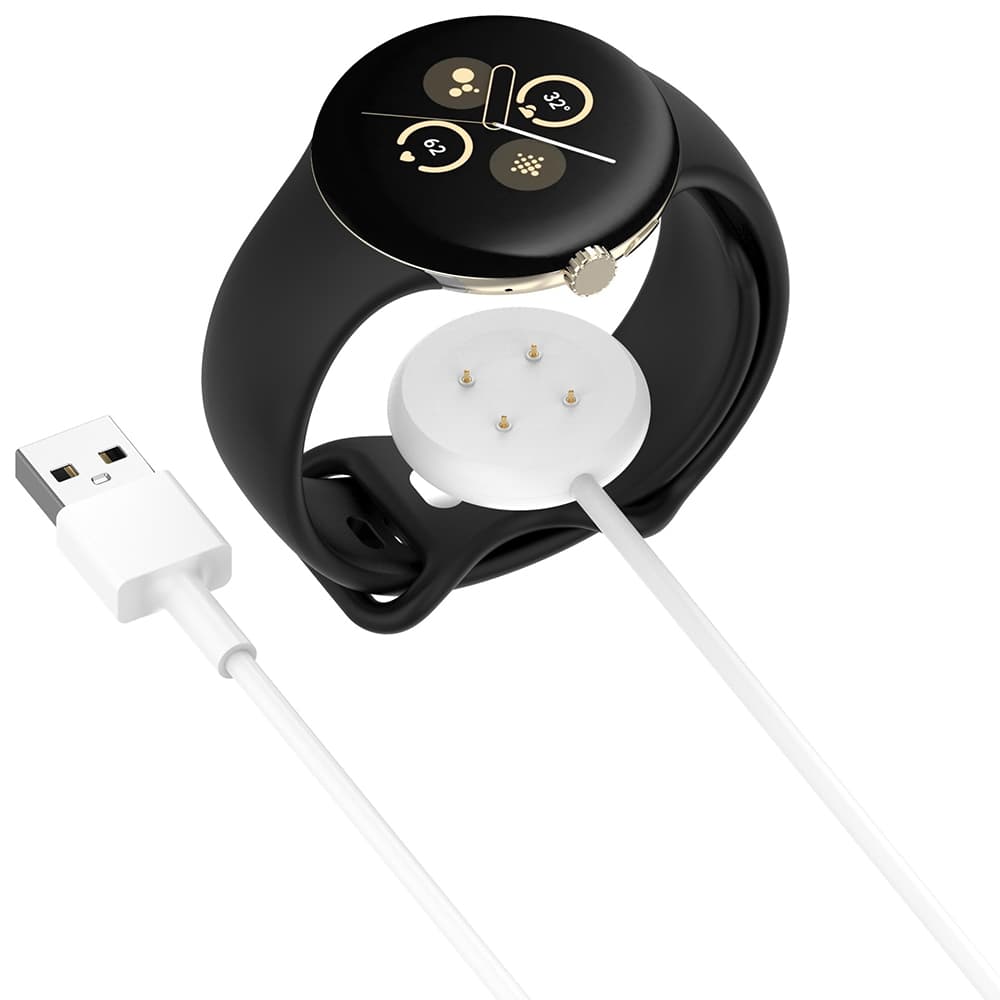 Techsuit SmartWatch bezdrátový nabíjecí kabel pro Google Pixel Watch 3 2 Fitbit Ace LTE USB bílý - náhled 1