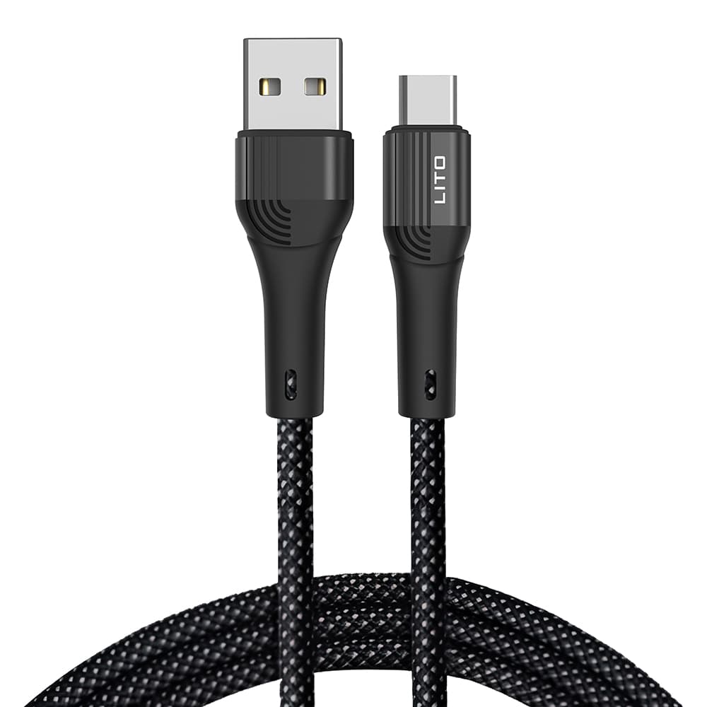 Lito Data Cable LD14 USB na Type-C Rychlonabíjecí 60W 480Mbps Nylon 1m Černá - náhled 1