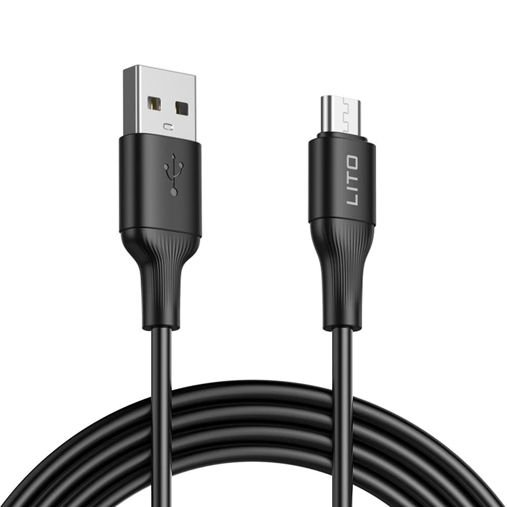Lito Datový kabel LD06V USB na Micro-USB 2.4A PVC 1m černý - náhled 1