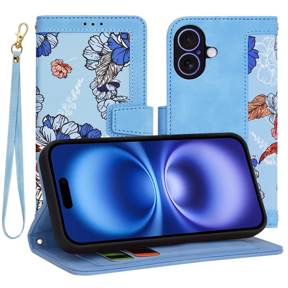 Techsuit FlipCraft iPhone 16 v zářivě modré barvě - náhled 1