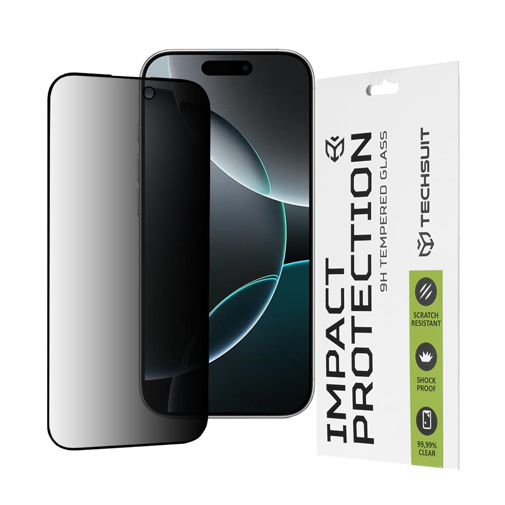 Ochranné sklo Techsuit 111D Privacy Full Glue iPhone 16 Pro černé