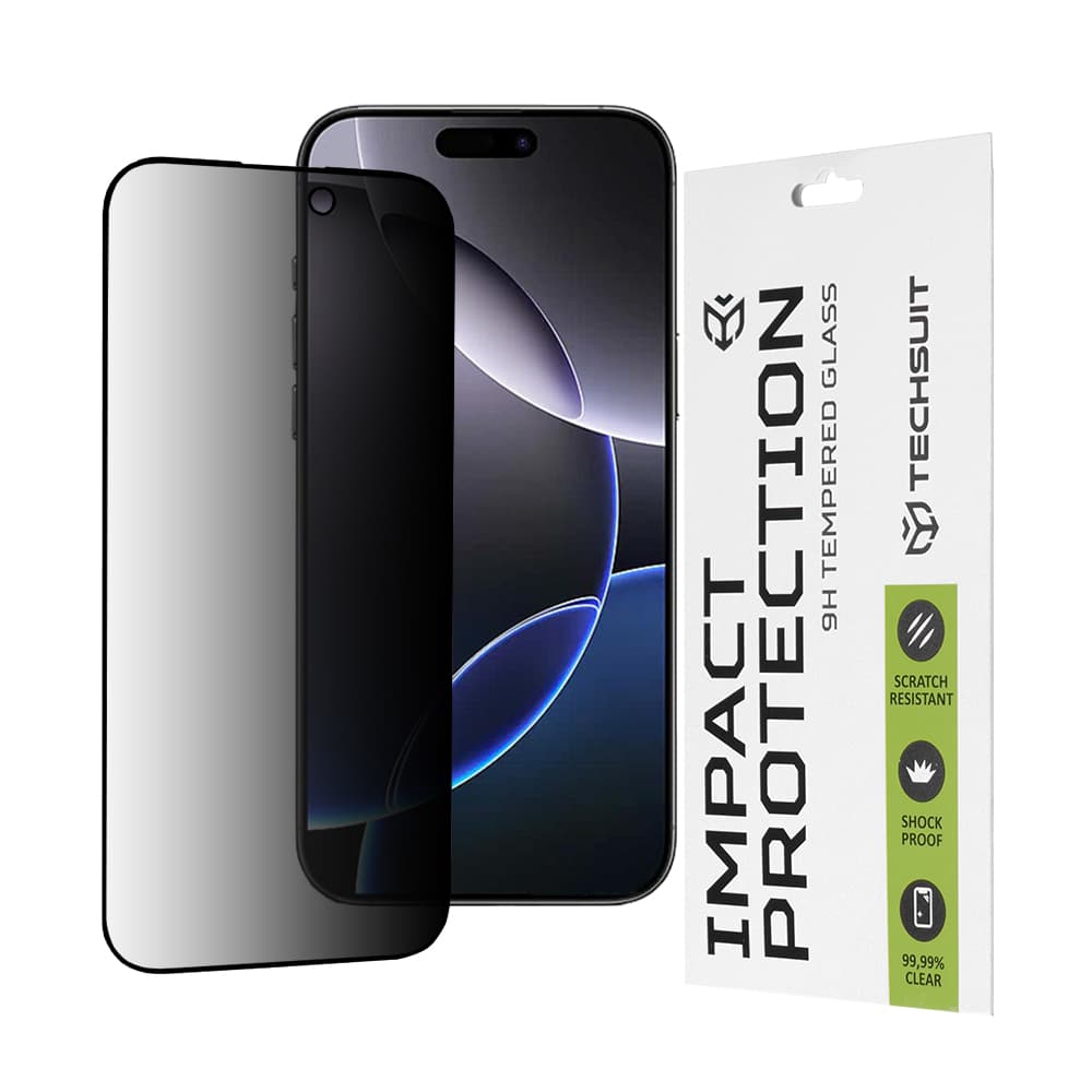 Ochranné sklo Techsuit 111D Privacy Full Glue iPhone 16 Pro Max černé