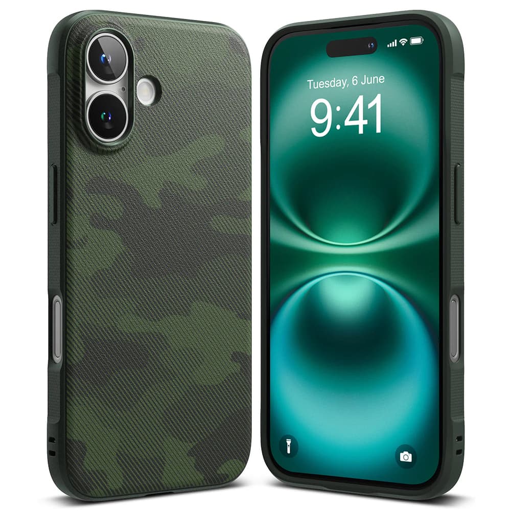 Ringke Onyx Design pouzdro iPhone 16 Plus maskáčově zelené - náhled 1
