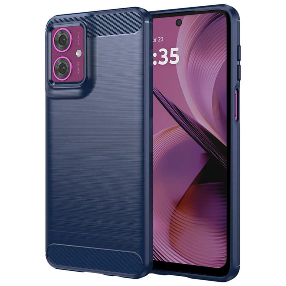 Techsuit Carbon Silicone pro Motorola Moto G55 modrý - náhled 1