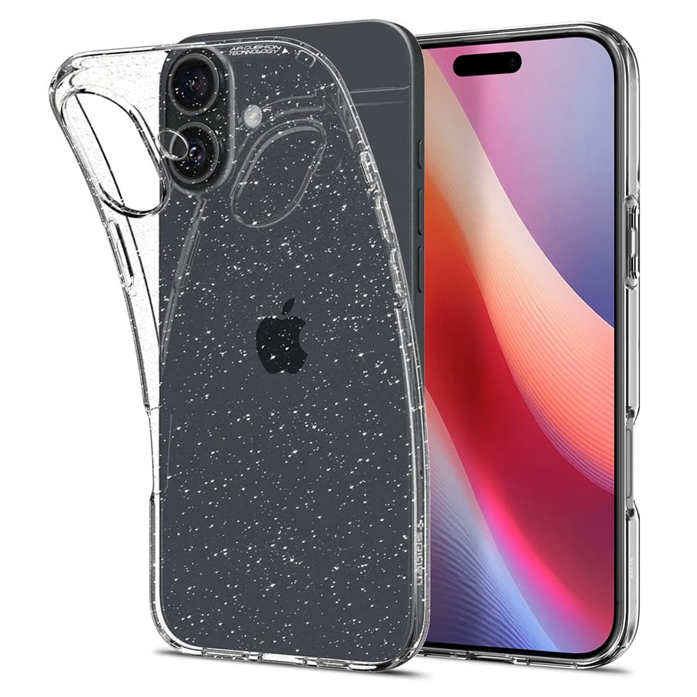 Spigen Liquid Crystal Glitter iPhone 16 Plus Křišťálový křemen - náhled 1