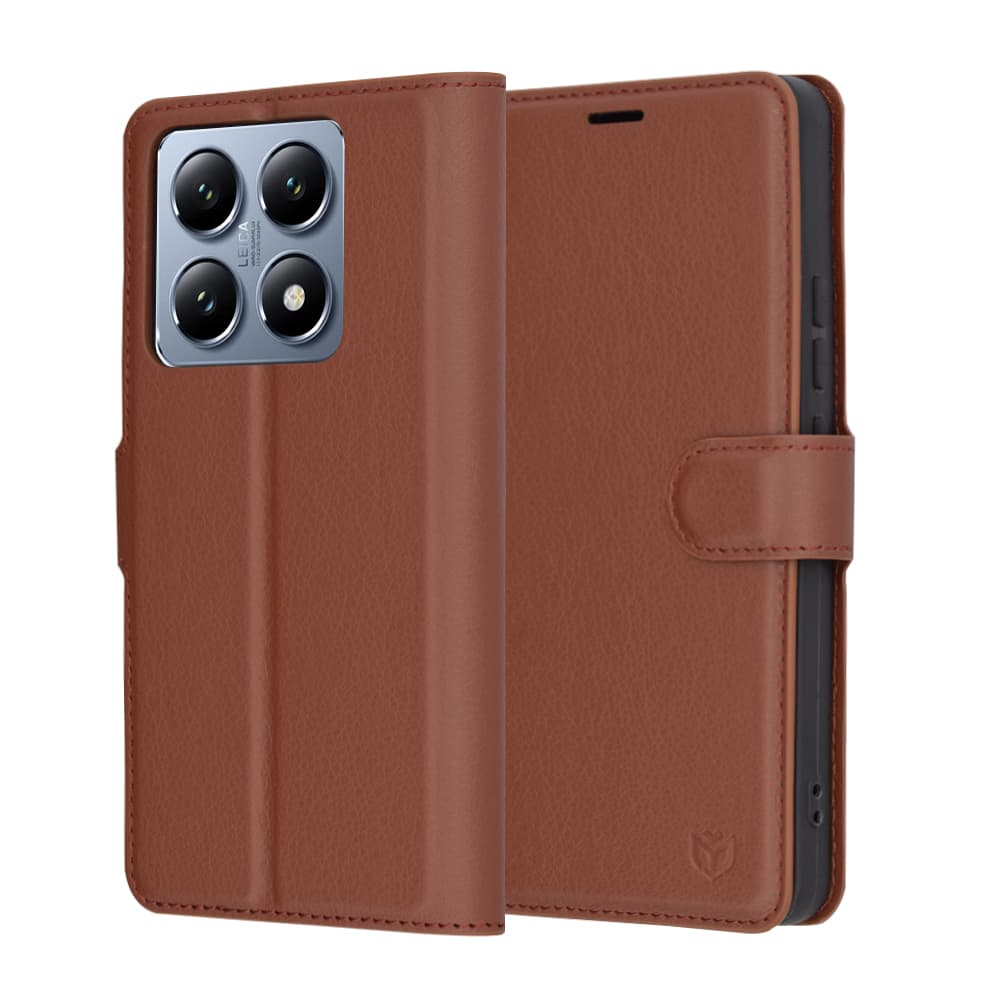 Pouzdro z kůže Techsuit Xiaomi 14T Pro hnědé - náhled 1