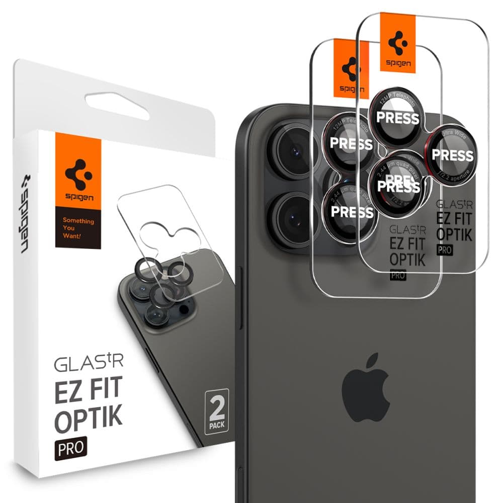 Spigen Optik.tR EZ Fit Pro sklo na kameru (2 ks) iPhone 14 Pro/Pro Max/15 Pro/Pro Max/16 Pro/Pro Max/17 Pro/Pro Max černá - náhled 1