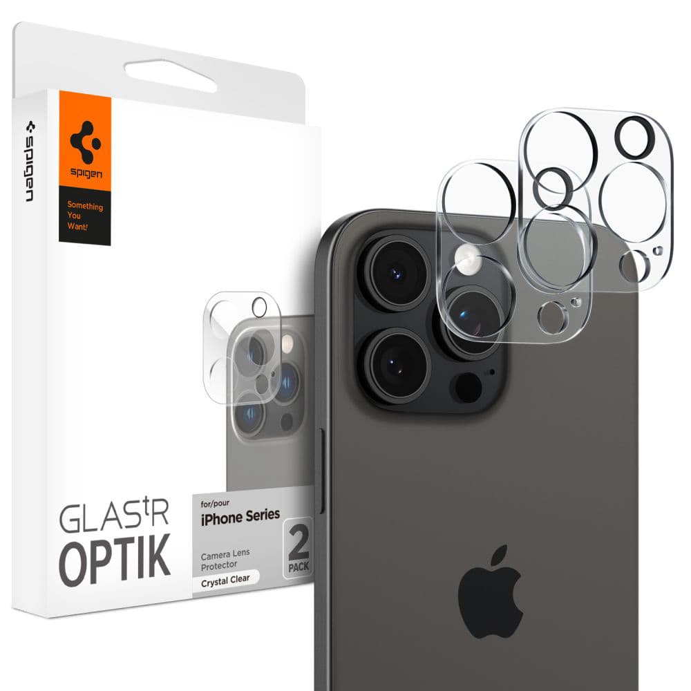 Spigen Optik.tR ochranné sklo na kameru 2 ks iPhone 14/15/16 Pro/Pro Max čiré - náhled 1