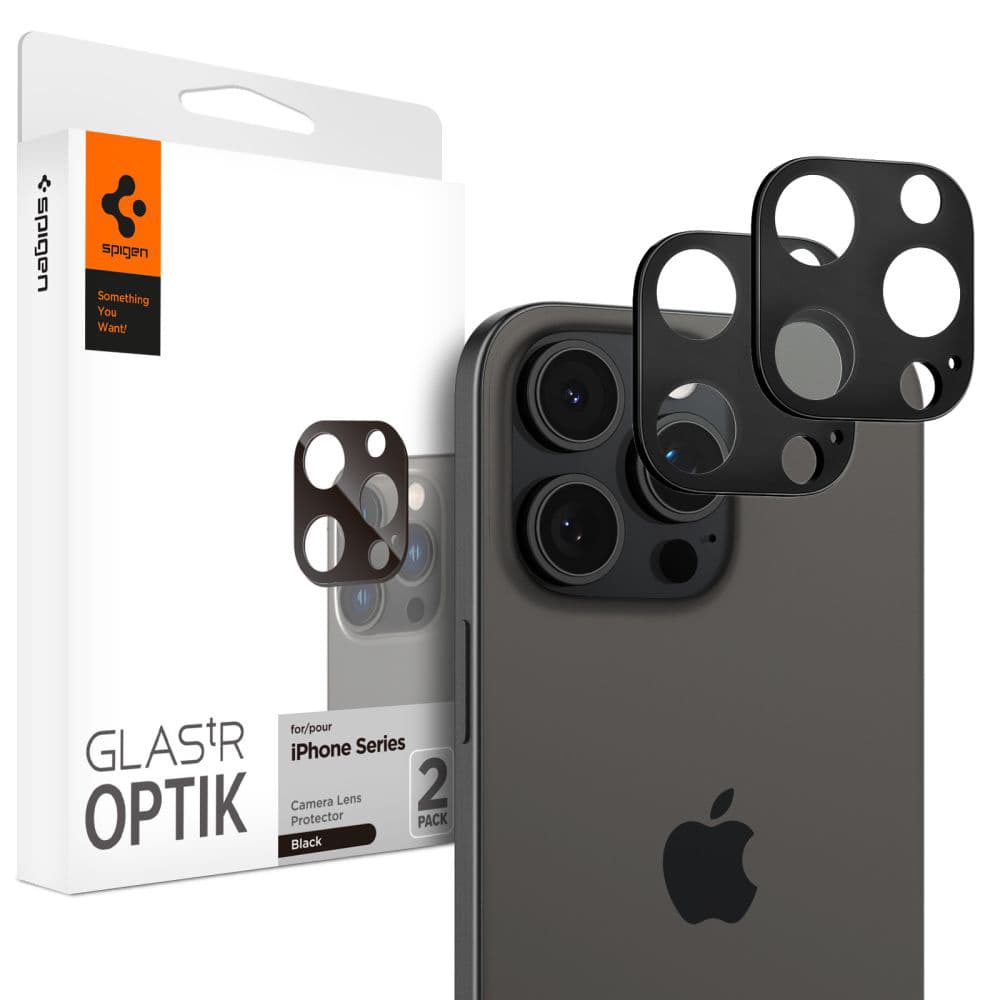 Spigen Optik.tR sklo na kameru (2 ks) iPhone 14/15/16 Pro/Pro Max černá - náhled 1