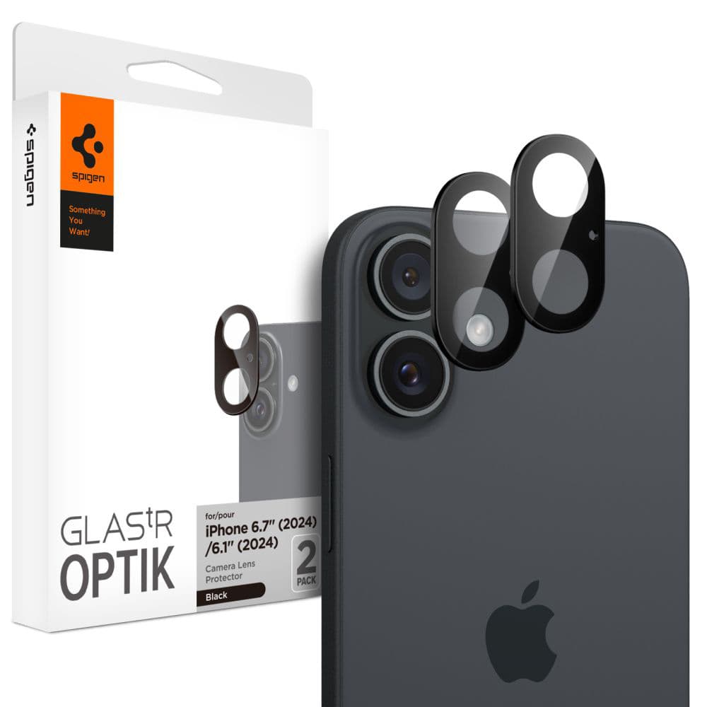Spigen Optik.tR ochranné sklo na kameru (2 ks) iPhone 16/16 Plus černá - náhled 1