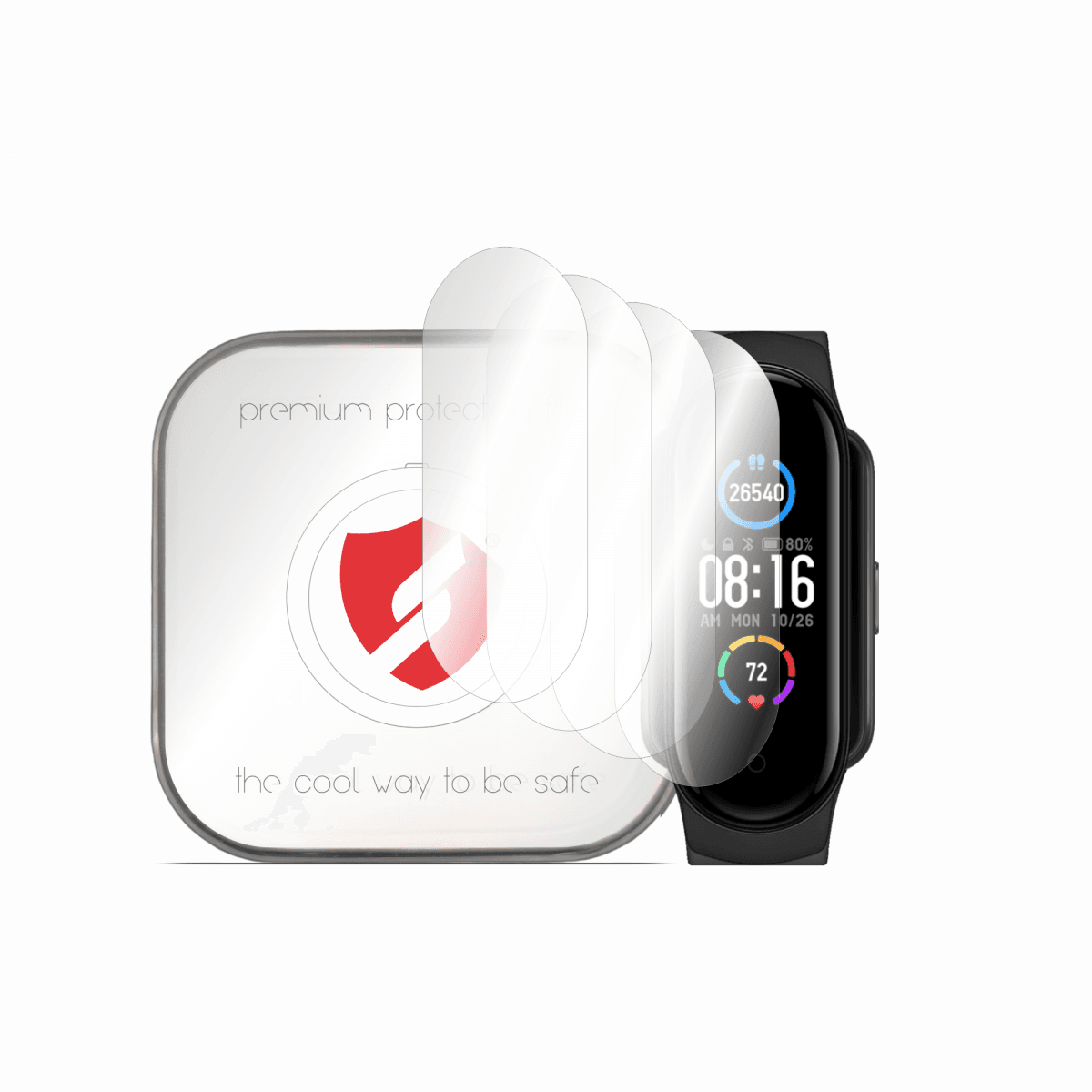 Ochrana displeje Premium Classic 4 ks Xiaomi Mi Band 5/6/6 NFC/Amazfit Band 5 čirá - náhled 1