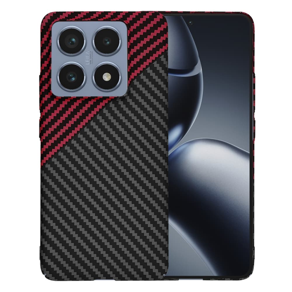 Techsuit Carbonite FiberShell pro Xiaomi 14T Pro v červené Vortex - náhled 1