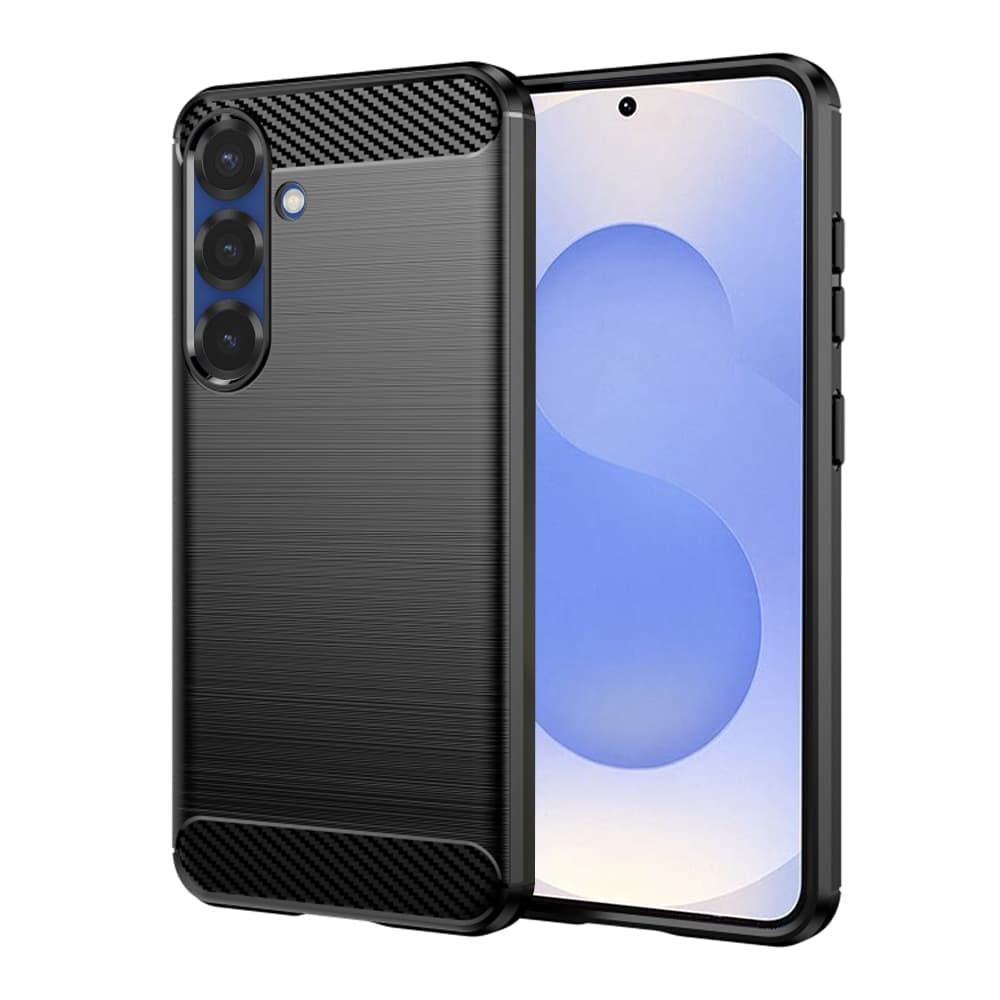Pouzdro Techsuit Carbon Silicone pro Samsung Galaxy S25 černé - náhled 1