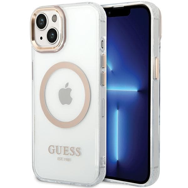 Guess Metal Outline MagSafe GUHMP15MHTRMD iPhone 15 Plus zlatá - náhled 1