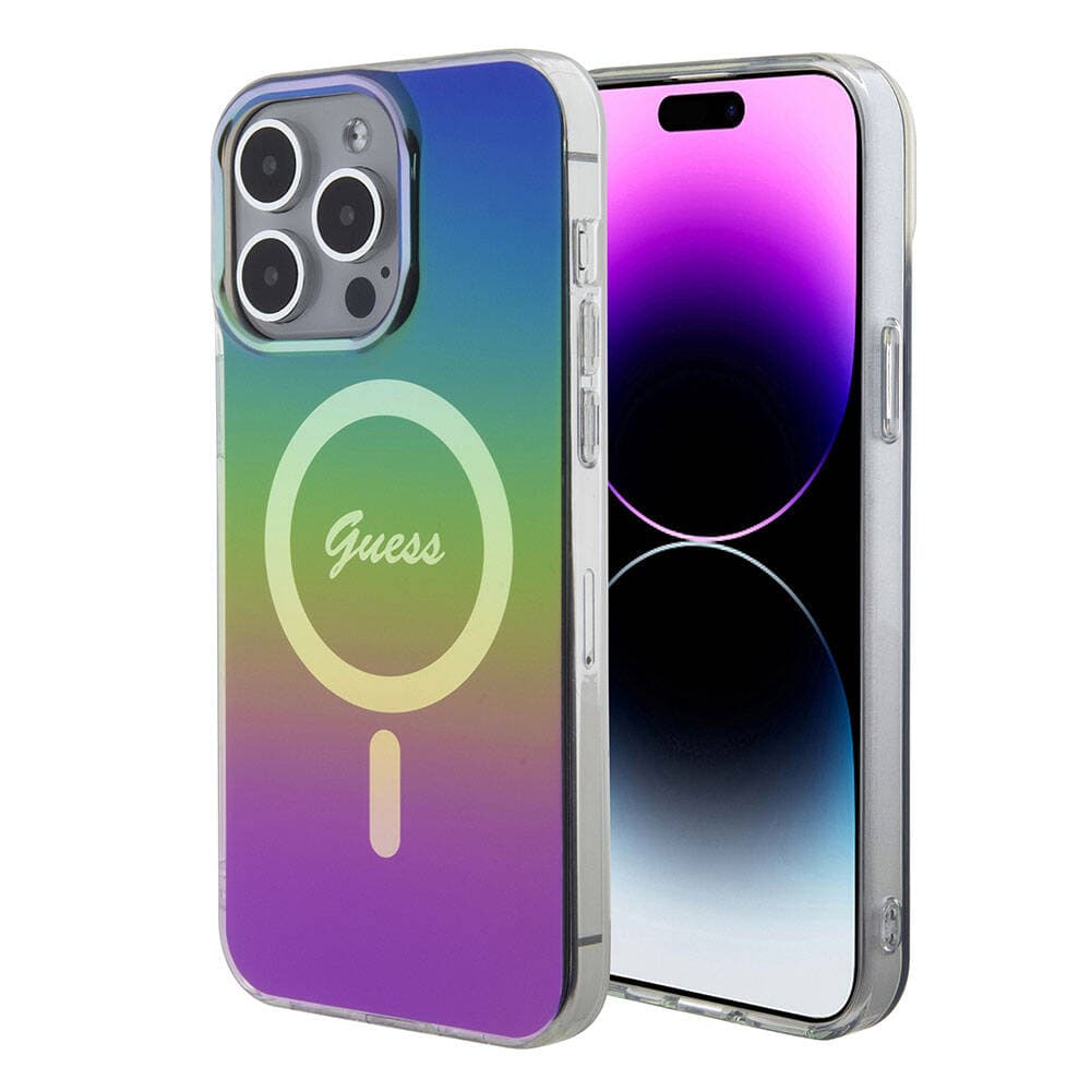 Guess IML Iridescent MagSafe GUHMP15LHITSK iPhone 15 Pro duhová - náhled 1