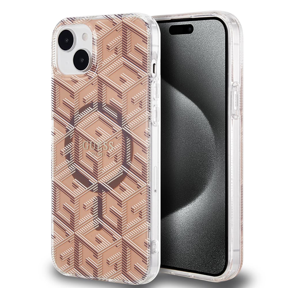 Guess IML GCube MagSafe GUHMP15MHGCUSTGW iPhone 15 Plus hnědý - náhled 1
