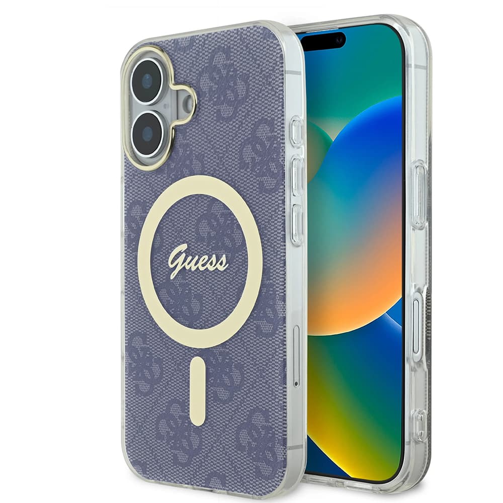 Guess IML 4G MagSafe GUHMP16SH4STB pro iPhone 16 modrá - náhled 1