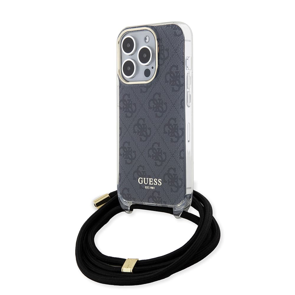 Guess Crossbody Cord 4G Print GUHCP15LHC4SEK iPhone 15 Pro černá - náhled 1