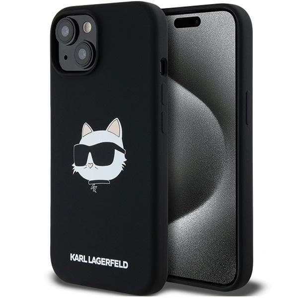 Karl Lagerfeld Silicone MagSafe iPhone 15 Plus Choupette Head fialová - náhled 1