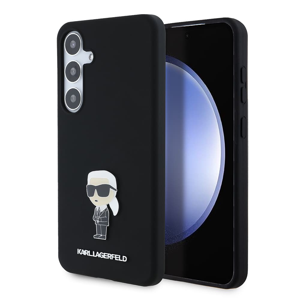 Karl Lagerfeld Silicone pouzdro Samsung Galaxy S24 Plus Ikonik Metal Pin růžové - náhled 1