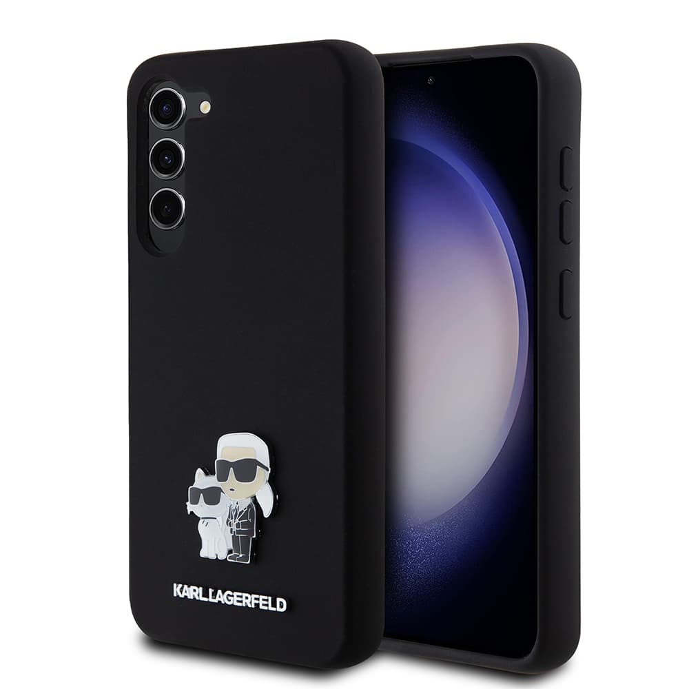 Karl Lagerfeld silikonové pouzdro růžové Samsung Galaxy S23 Plus Karl&amp;Choupette Metal Pin - náhled 1