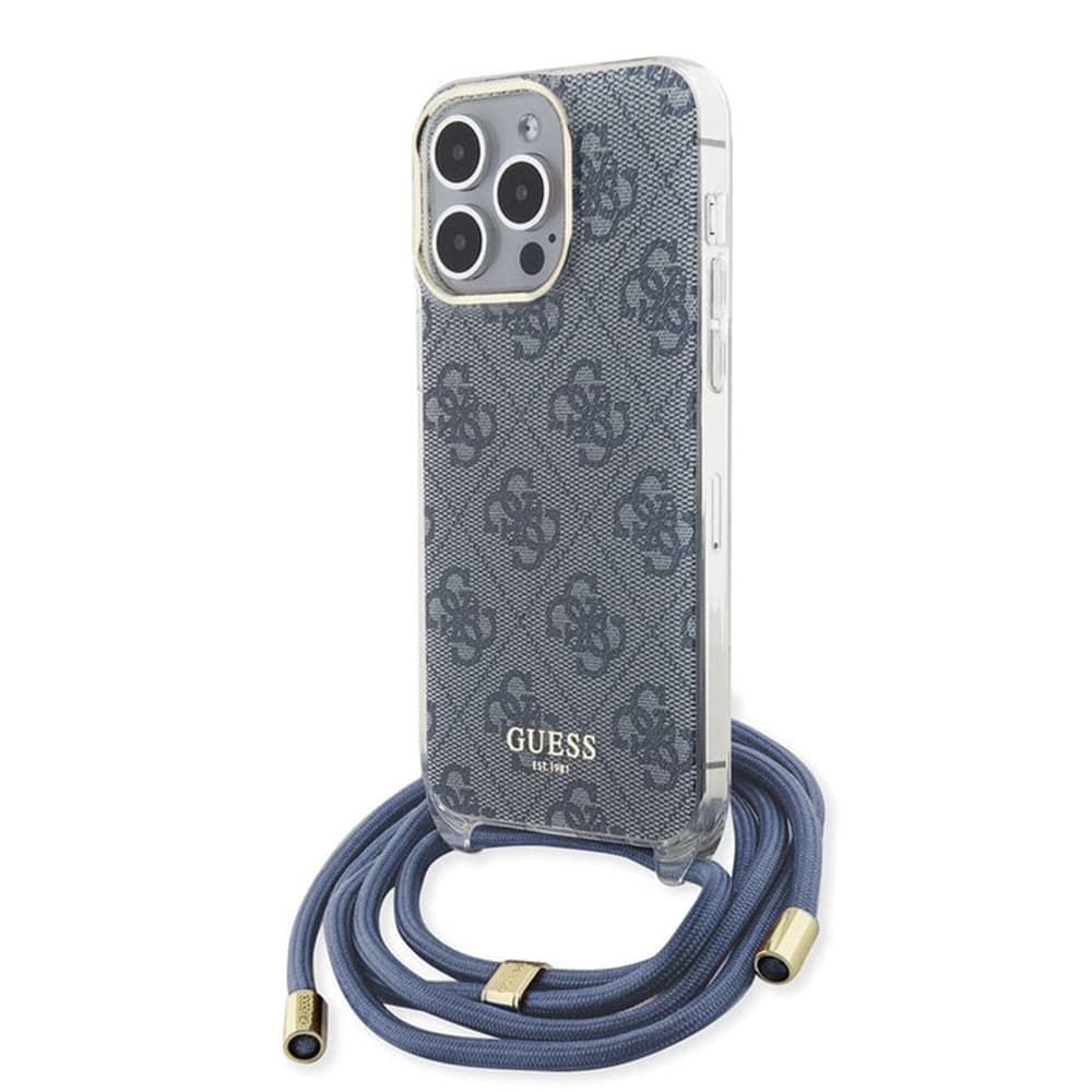 Guess Crossbody Cord 4G Print GUHCP15LHC4SEB iPhone 15 Pro Modrá - náhled 1