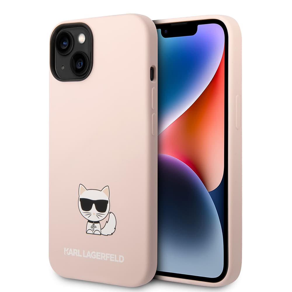 Karl Lagerfeld Silicone pouzdro iPhone 14 Plus růžová Choupette Body - náhled 1