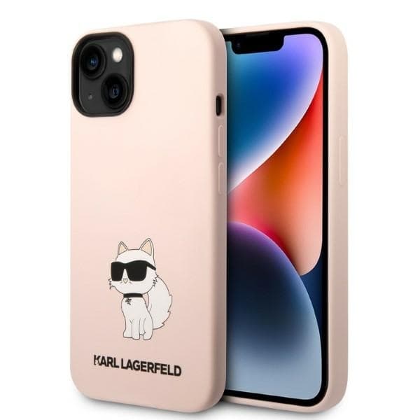Karl Lagerfeld Silicone pouzdro iPhone 14 Plus růžová Choupette - náhled 1
