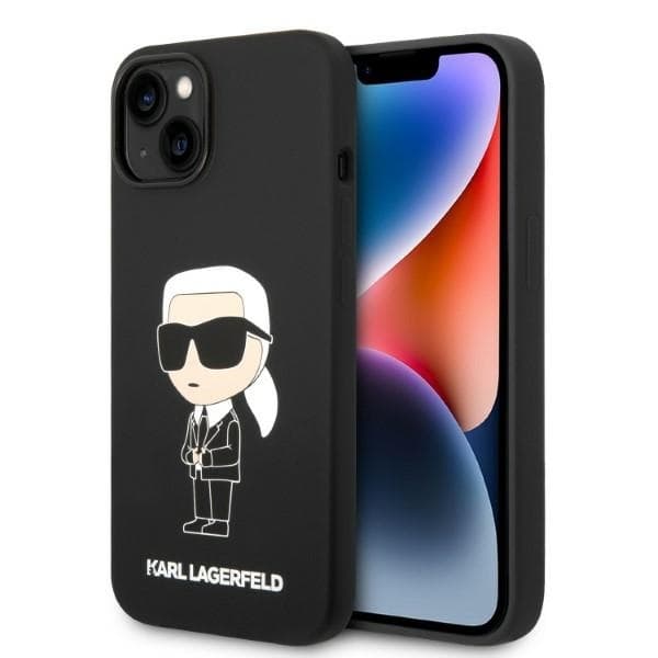 Karl Lagerfeld Silicone pouzdro iPhone 14 Plus černé Ikonik - náhled 1