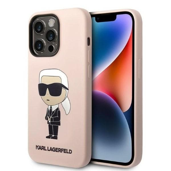 Karl Lagerfeld Silicone pouzdro iPhone 14 Pro Max růžové Ikonik - náhled 1