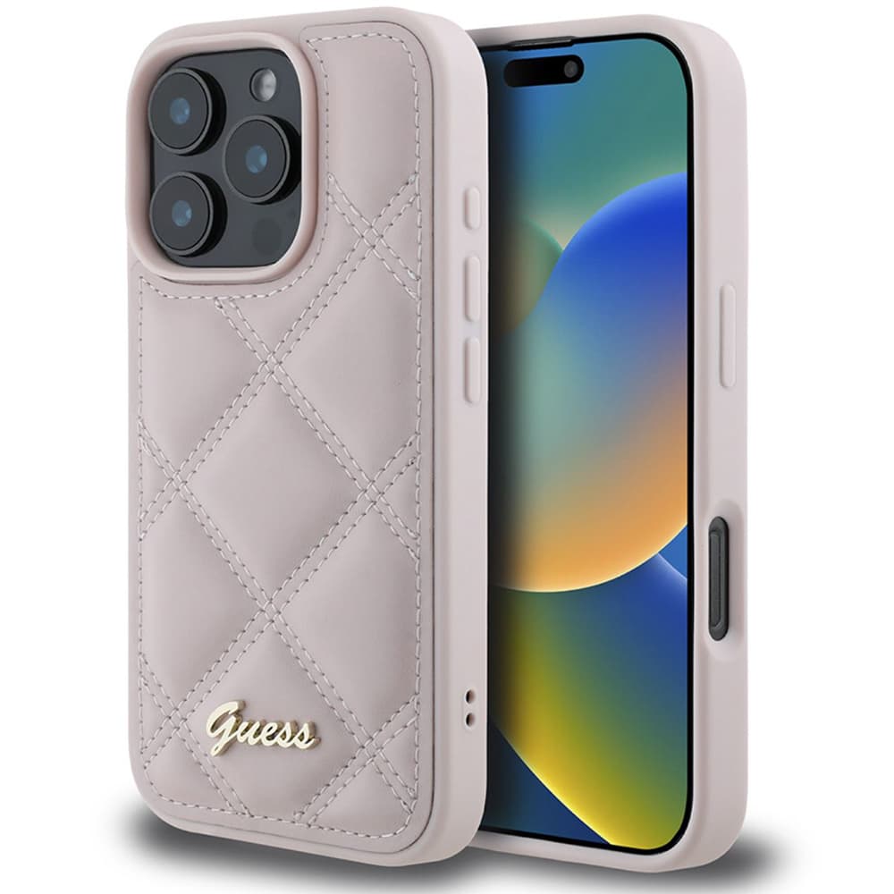 Guess Quilted Metal Logo GUHCP16LPSQSQSP iPhone 16 Pro růžová - náhled 1