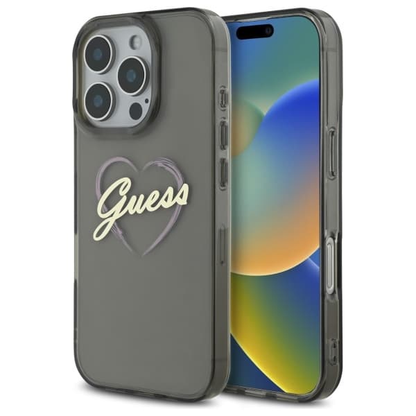 Guess Hardcase IML Heart iPhone 16 Pro Max černá - náhled 1