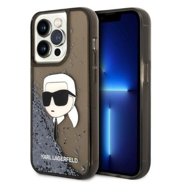 Karl Lagerfeld Hardcase Glitter iPhone 14 Pro Karl Head růžová - náhled 1