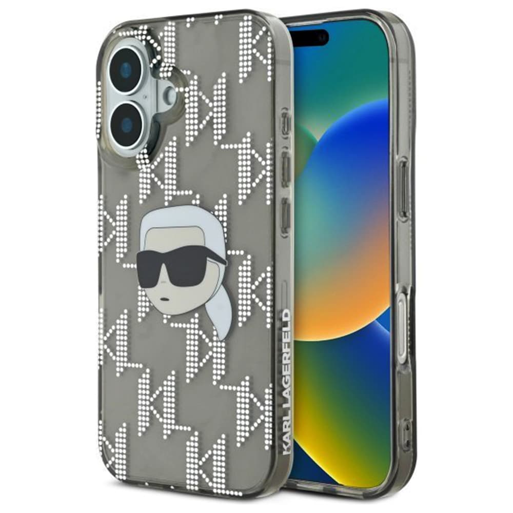 Karl Lagerfeld IML Luxury Electroplated iPhone 16 Karl Head růžová - náhled 1
