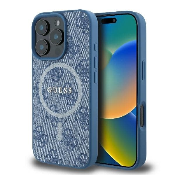 Guess 4G Ring Classic Logo MagSafe iPhone 16 Pro modrá - náhled 1