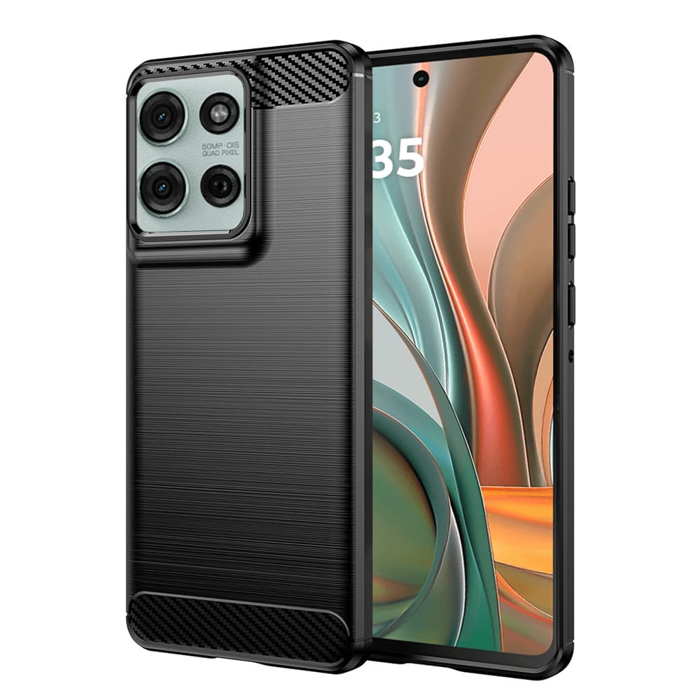 Pouzdro Techsuit Carbon Silicone pro Motorola Moto G75 černé - náhled 1