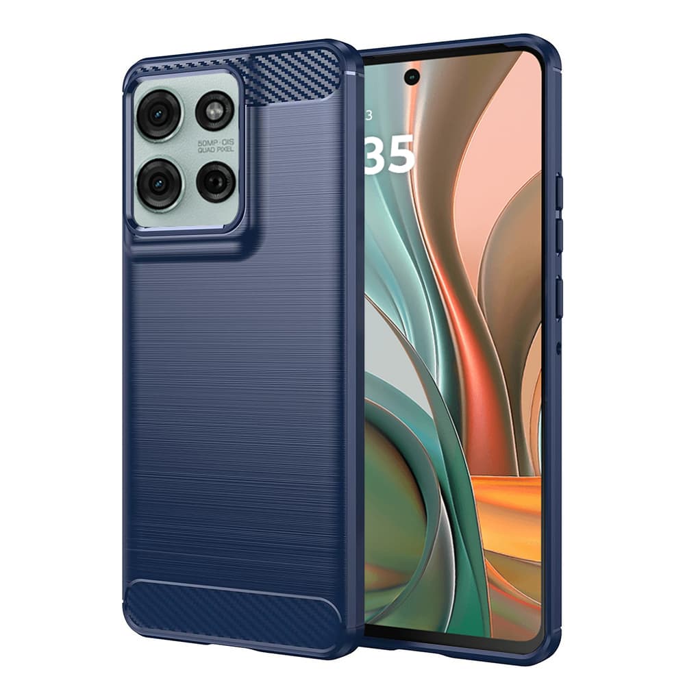 Pouzdro Techsuit Carbon Silicone pro Motorola Moto G75 modré - náhled 1