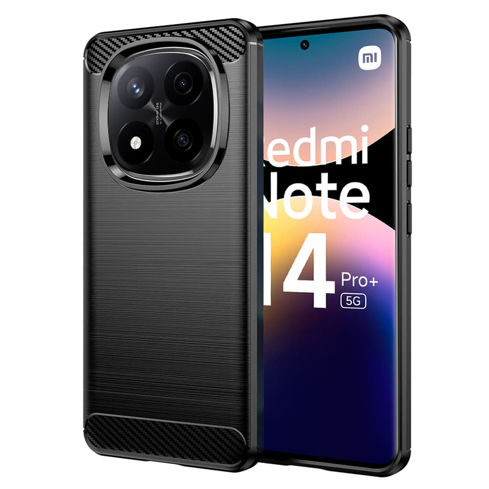 Pouzdro Techsuit Carbon Silicone pro Xiaomi Redmi Note 14 Pro+ 5G černé - náhled 1