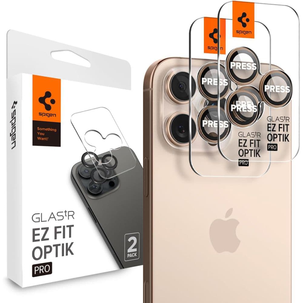 Spigen Optik.tR EZ Fit Pro sklo na kameru (2 ks) iPhone 16 Pro pouštní titan - náhled 1