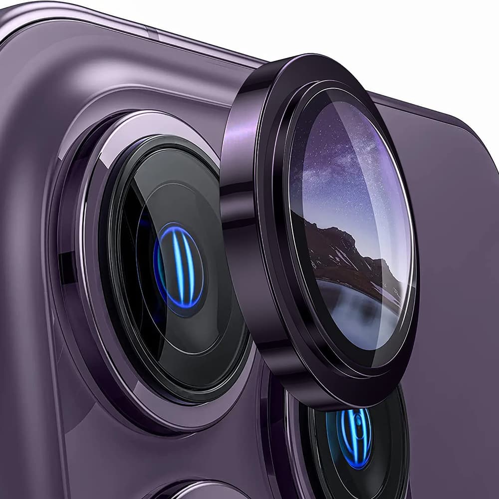 Lito S+ ochranné sklo na fotoaparát iPhone 14 Pro iPhone 14 Pro Max tmavě fialová - náhled 1