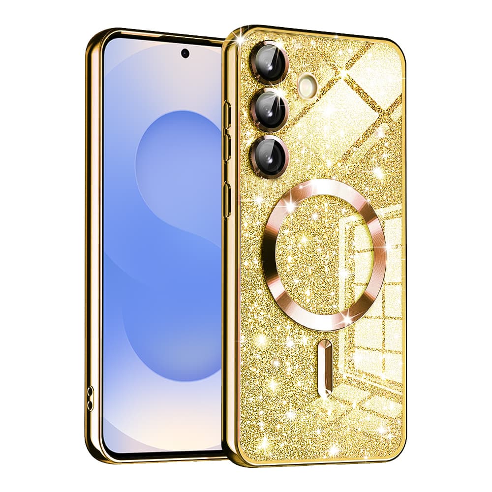 Techsuit Luxury Glitter MagSafe pro Samsung Galaxy S25 zlatý - náhled 1