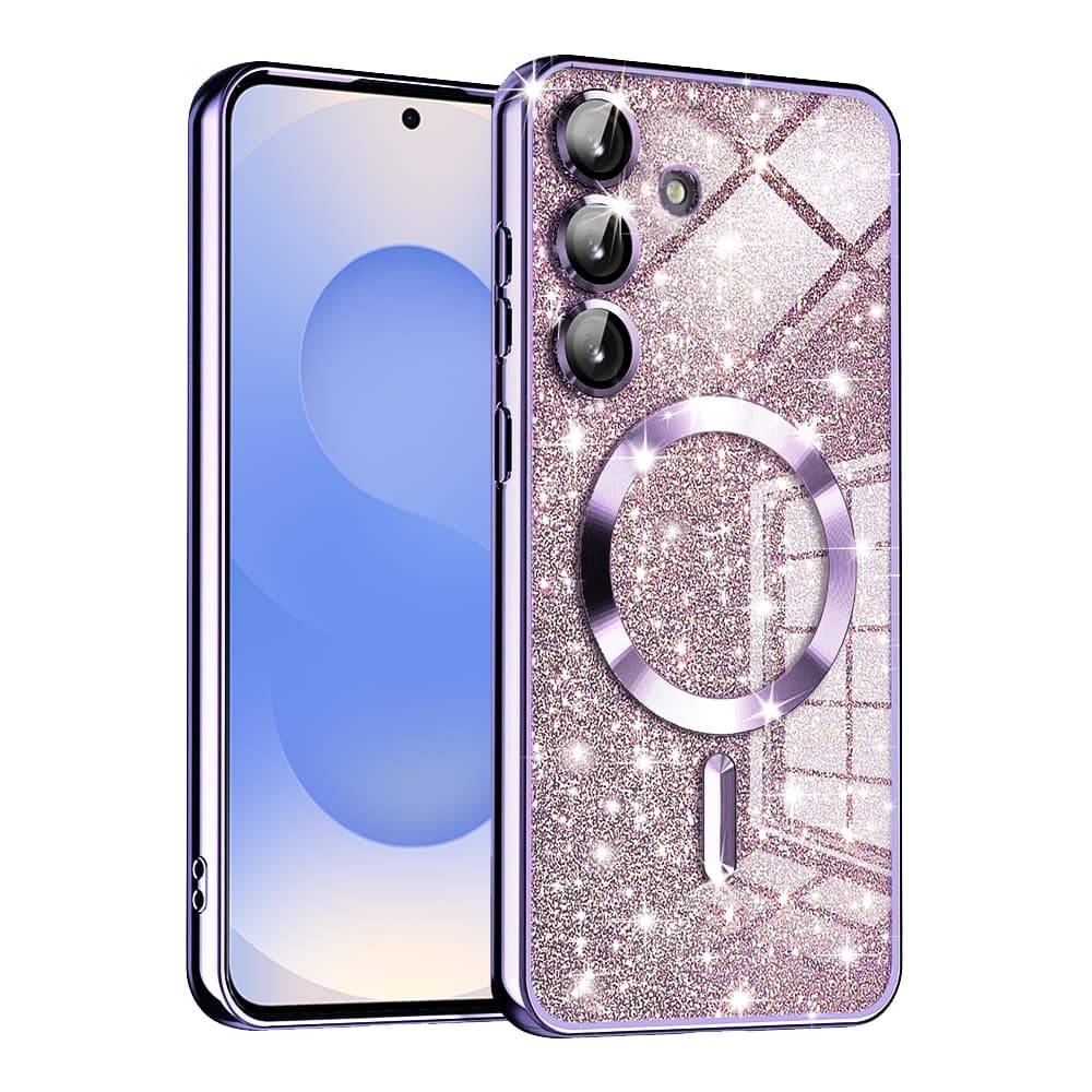 Techsuit Luxury Glitter MagSafe pro Samsung Galaxy S25 světle fialová - náhled 1