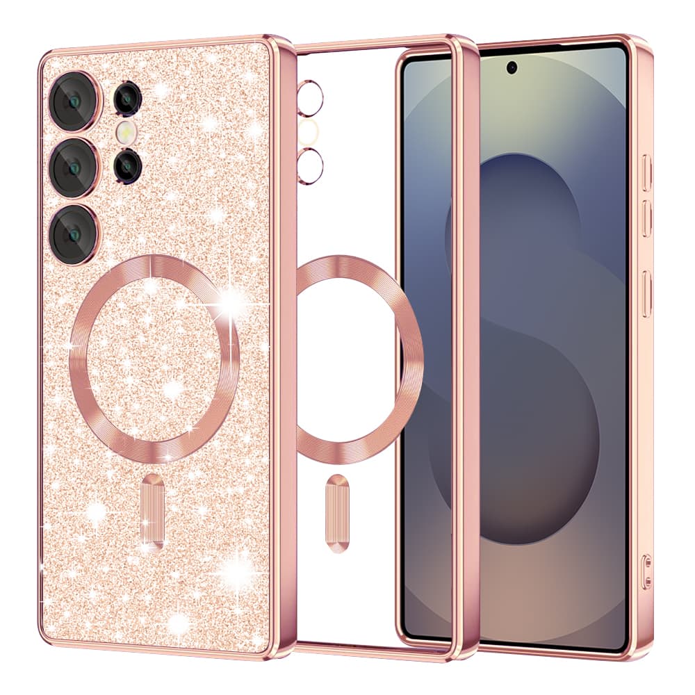 Techsuit Luxury Glitter MagSafe pro Samsung Galaxy S25 Ultra růžově zlatá - náhled 1