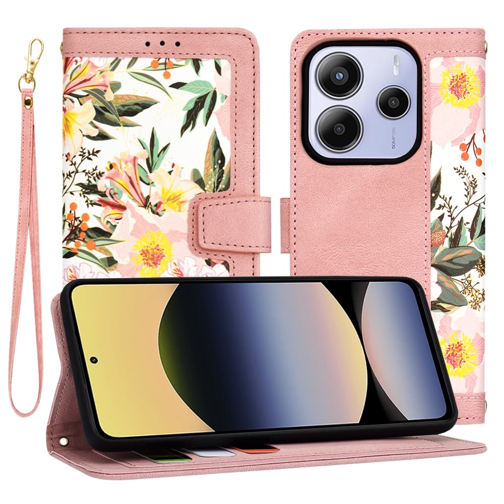 Pouzdro Techsuit FlipCraft pro Xiaomi Redmi Note 14 5G růžové - náhled 1
