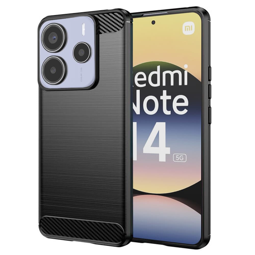 Techsuit Carbon Silicone pro Xiaomi Redmi Note 14 5G černý - náhled 1