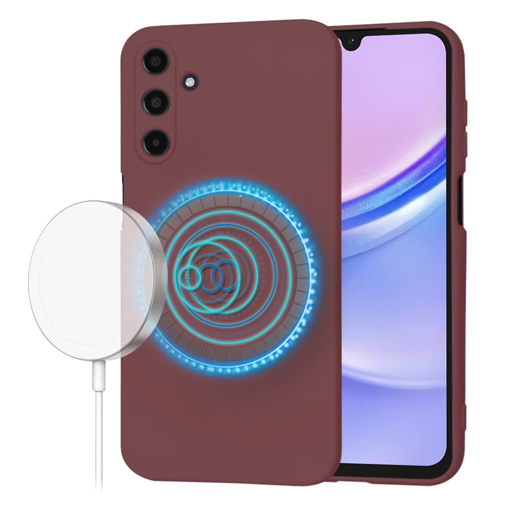 Techsuit SoftFlex MagSafe pro Samsung Galaxy A15 4G / A15 5G švestkově červená - náhled 1