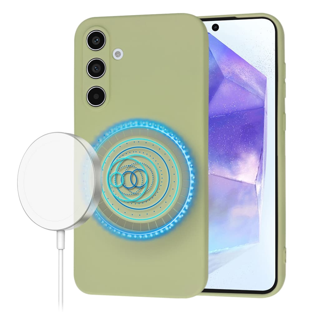 Techsuit SoftFlex MagSafe pro Samsung Galaxy A55 5G v barvě matcha - náhled 1