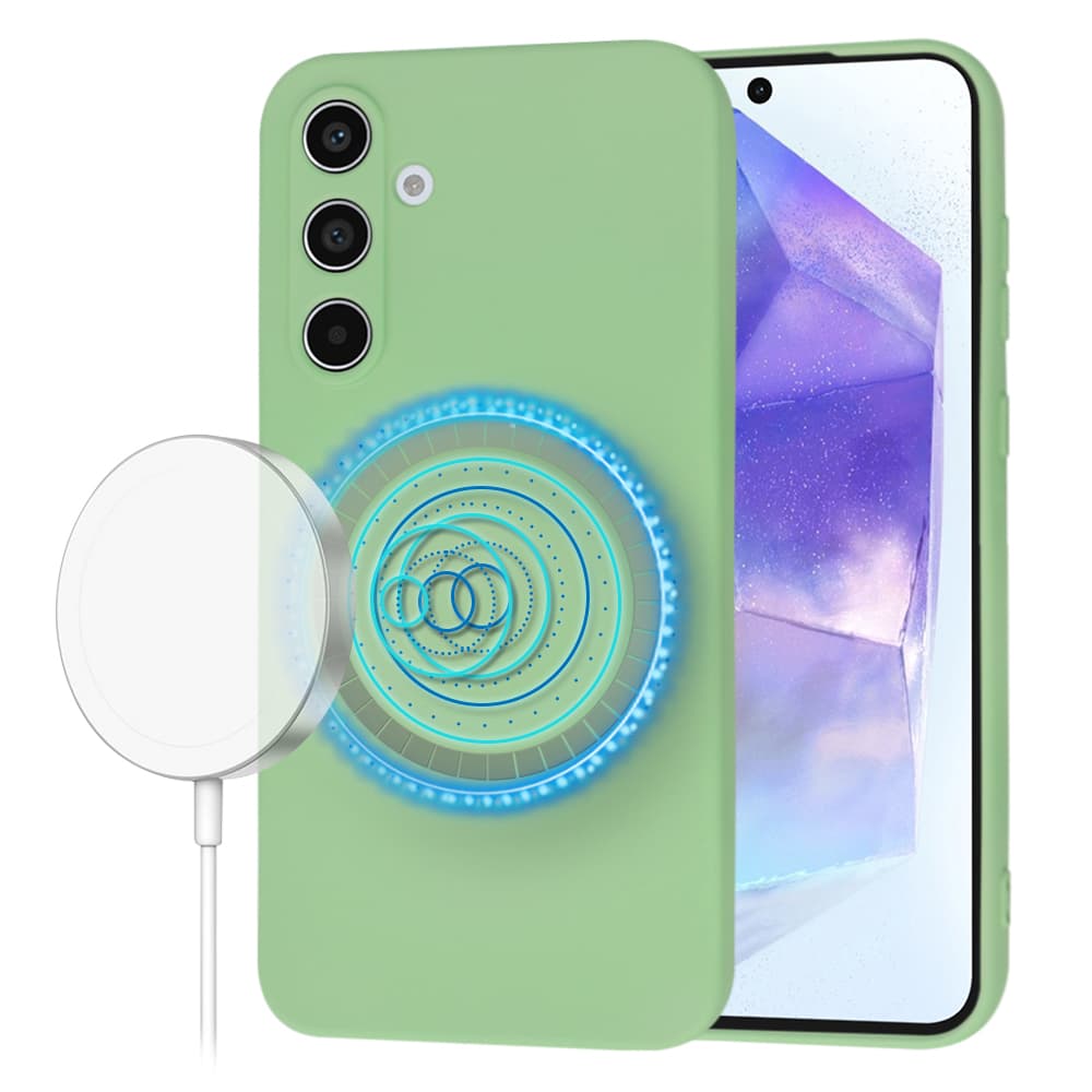Techsuit SoftFlex MagSafe pro Samsung Galaxy A55 5G mátově zelená - náhled 1
